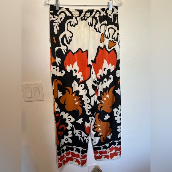 Rachel Zoe Silky Boho Wide Leg Pants Size Medium Bold Floral Leaf Print - Picture 7 of 7